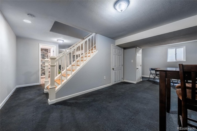 4571 S Memphis St, Aurora, CO 80015 - basement with stairway, baseboards, and carpet floors