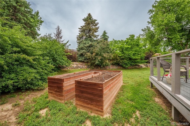 4571 S Memphis St, Aurora, CO 80015 - view of grassy yard with a vegetable garden