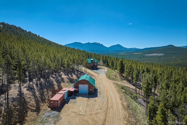 bird's eye view featuring a mountain view