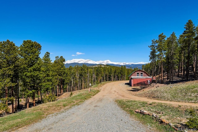 view of road with a mountain view