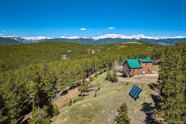 bird's eye view featuring a mountain view