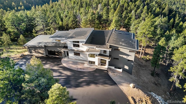13415 S Resort Dr, Conifer, CO 80433 - view from above of property featuring a heavily wooded area