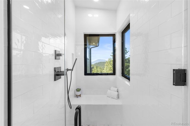 13415 S Resort Dr, Conifer, CO 80433 - bathroom featuring tiled shower