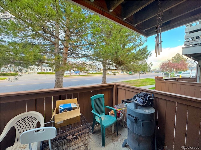 view of patio with a balcony