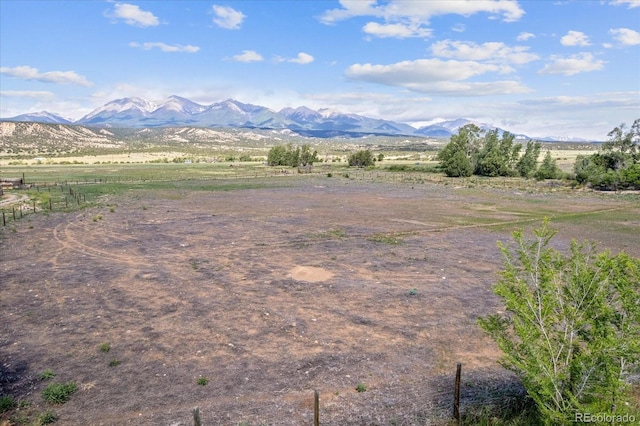 property view of mountains featuring a rural view