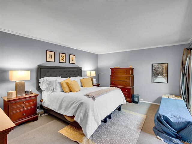 3481 S Race St, Englewood, CO 80113 - bedroom with carpet flooring and crown molding