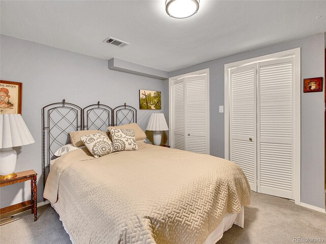 3481 S Race St, Englewood, CO 80113 - bedroom featuring two closets and carpet flooring