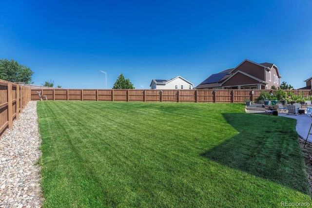 view of yard with a patio area