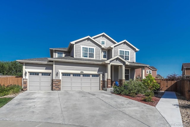 view of front facade with a garage