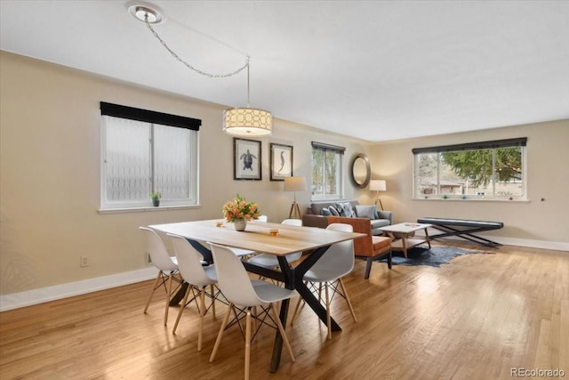 dining room featuring baseboards and wood finished floors
