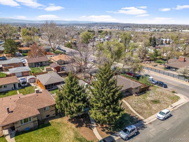 drone / aerial view with a residential view