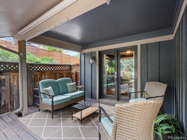 7055 E Heritage Pl S, Centennial, CO 80111 - wooden deck with outdoor lounge area and french doors