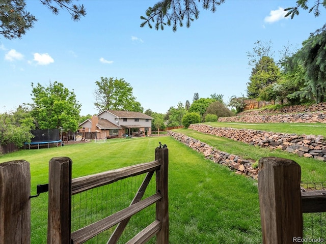 7055 E Heritage Pl S, Centennial, CO 80111 - view of yard featuring a trampoline