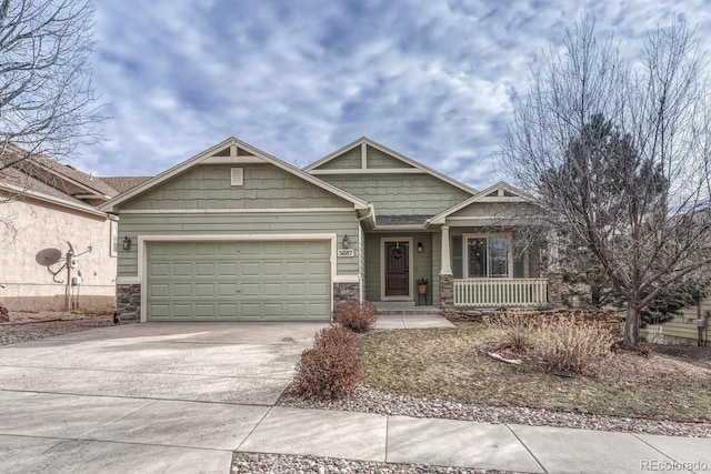 craftsman inspired home with a garage