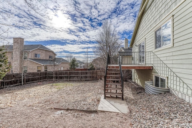 view of yard featuring a deck