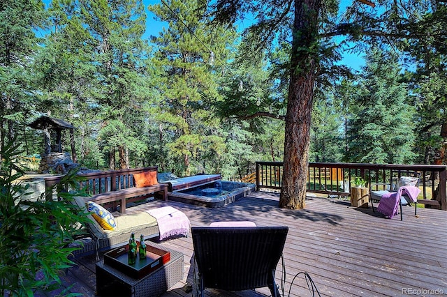28051 Camel Heights Cir, Evergreen, CO 80439 - deck with an outdoor hangout area