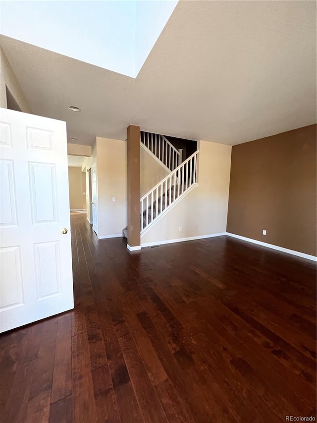 interior space featuring dark wood-type flooring