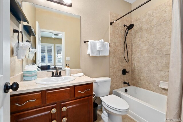 3278 Ghost Dance Dr, Castle Rock, CO 80108 - bathroom with shower / bath combo with shower curtain and vanity