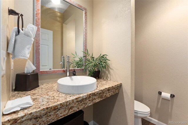 3278 Ghost Dance Dr, Castle Rock, CO 80108 - half bath with a textured wall