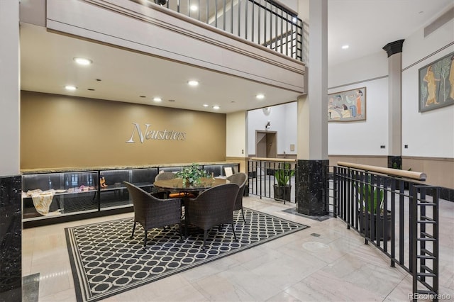 720 16th St Unit 306, Denver, CO 80202 - dining room featuring wainscoting and recessed lighting