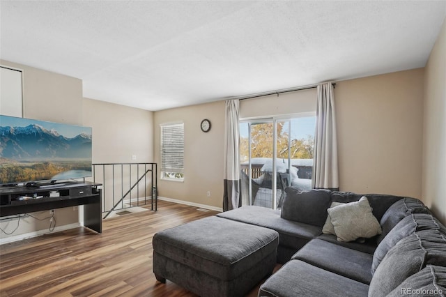 living room featuring hardwood / wood-style floors