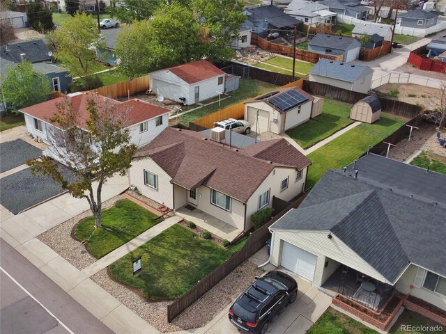 aerial view of residential area