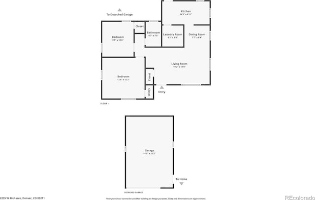 2235 W 46th Ave, Denver, CO 80211 - view of floor plan / room layout
