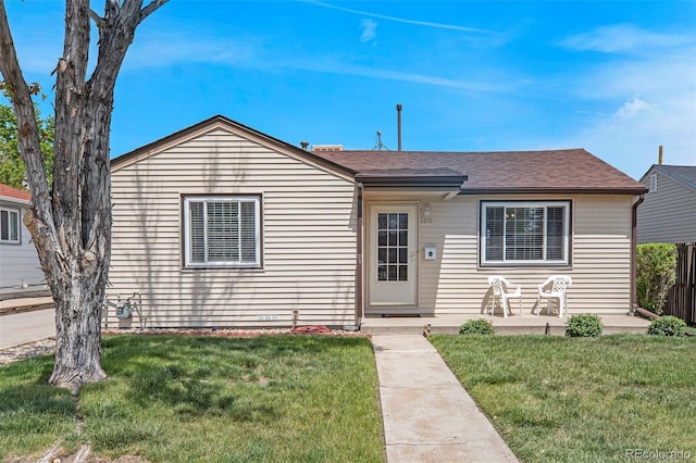 2235 W 46th Ave, Denver, CO 80211 - bungalow-style house featuring a front lawn and roof with shingles
