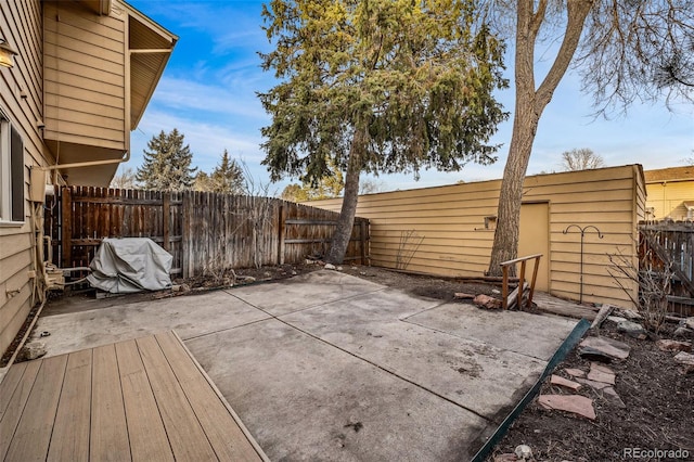 view of patio / terrace with a fenced backyard