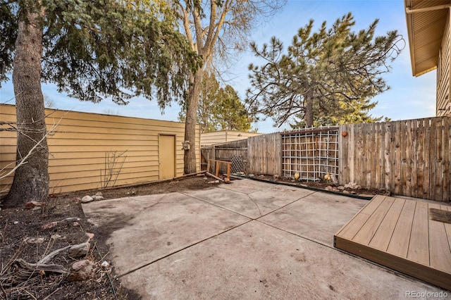 view of patio featuring a fenced backyard