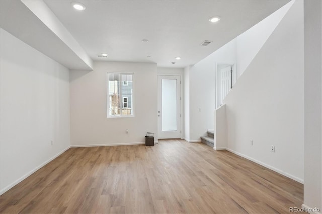 1242 Penner Dr, Erie, CO 80026 - interior space featuring baseboards, visible vents, recessed lighting, and light wood-type flooring