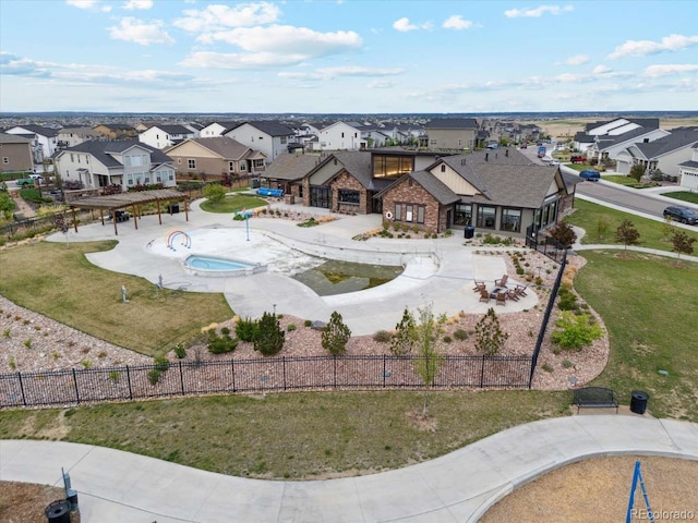 aerial view of residential area