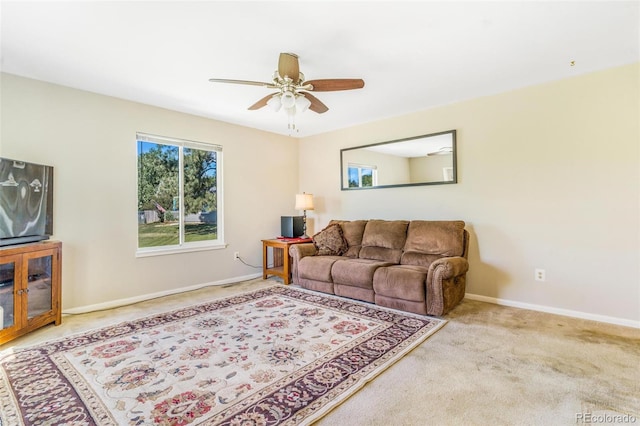 7887 York St Unit 1, Denver, CO 80229 - living area featuring ceiling fan and carpet