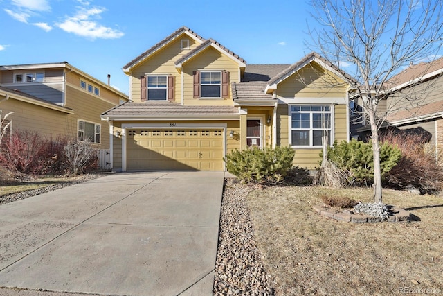 view of front of house with a garage