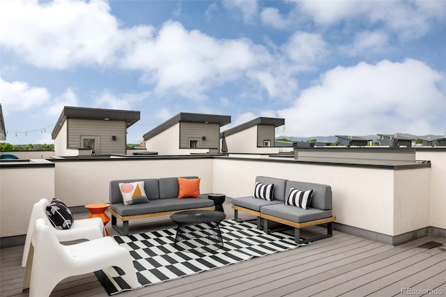 3308 W 17th Ave, Denver, CO 80204 - wooden terrace with an outdoor living space
