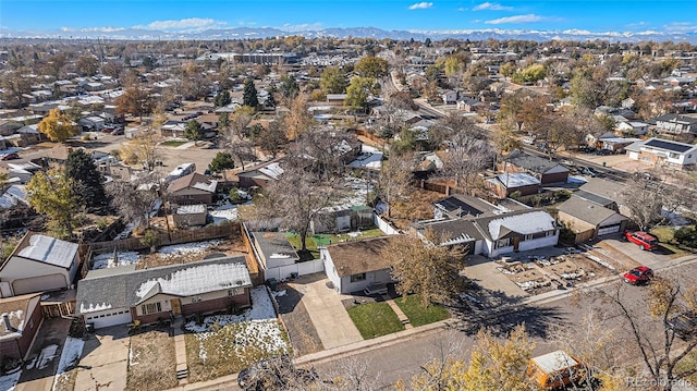 aerial view featuring a mountain view