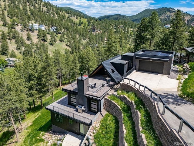365 Bow Mountain Rd, Boulder, CO 80302 - aerial view of property and surrounding area with a forest and mountains