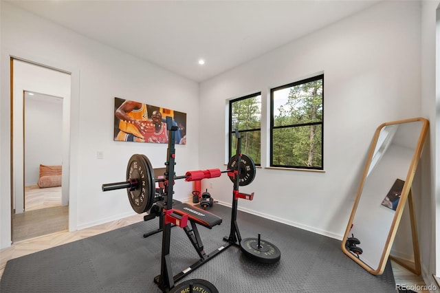 365 Bow Mountain Rd, Boulder, CO 80302 - workout room with baseboards and recessed lighting