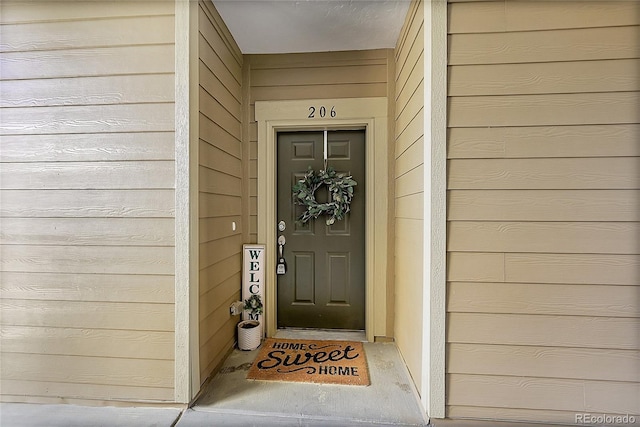 view of doorway to property