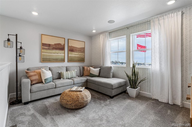 16498 W 92nd Pl, Arvada, CO 80007 - living area featuring carpet floors and recessed lighting