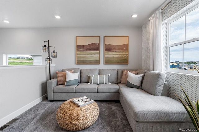 16498 W 92nd Pl, Arvada, CO 80007 - carpeted living area with healthy amount of natural light and recessed lighting