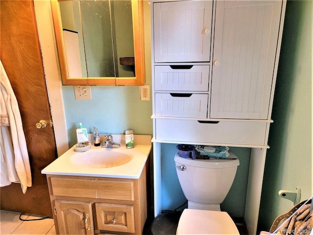 bathroom with toilet and vanity