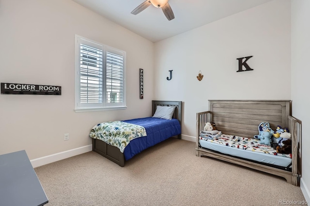 4536 Shady Path Ln, Castle Rock, CO 80104 - bedroom with carpet floors, baseboards, and ceiling fan