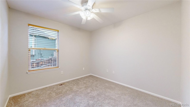 1229 Berganot Trl, Castle Pines, CO 80108 - empty room with carpet floors, baseboards, and a ceiling fan