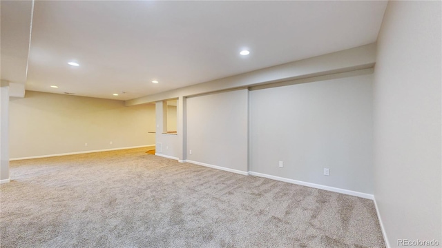1229 Berganot Trl, Castle Pines, CO 80108 - finished below grade area featuring recessed lighting, carpet, and baseboards