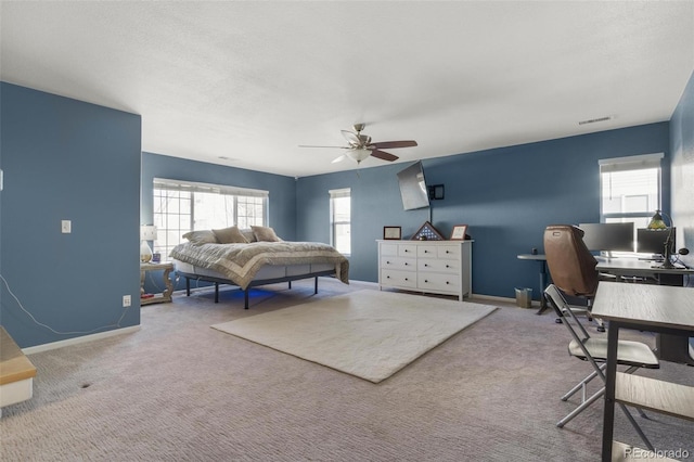 11885 Helena St, Commerce City, CO 80022 - bedroom with ceiling fan, carpet floors, and a textured ceiling