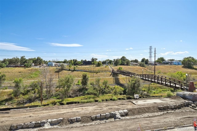 view of yard with a rural view