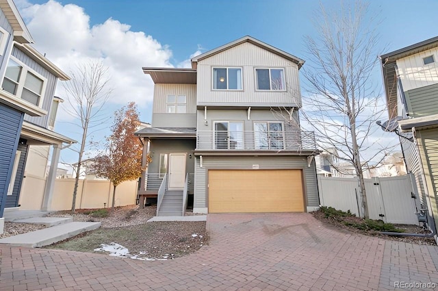 view of front of home with a balcony