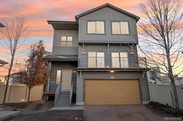 view of front of house featuring a garage