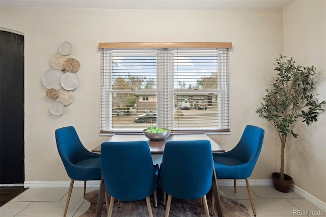 dining area featuring tile patterned flooring